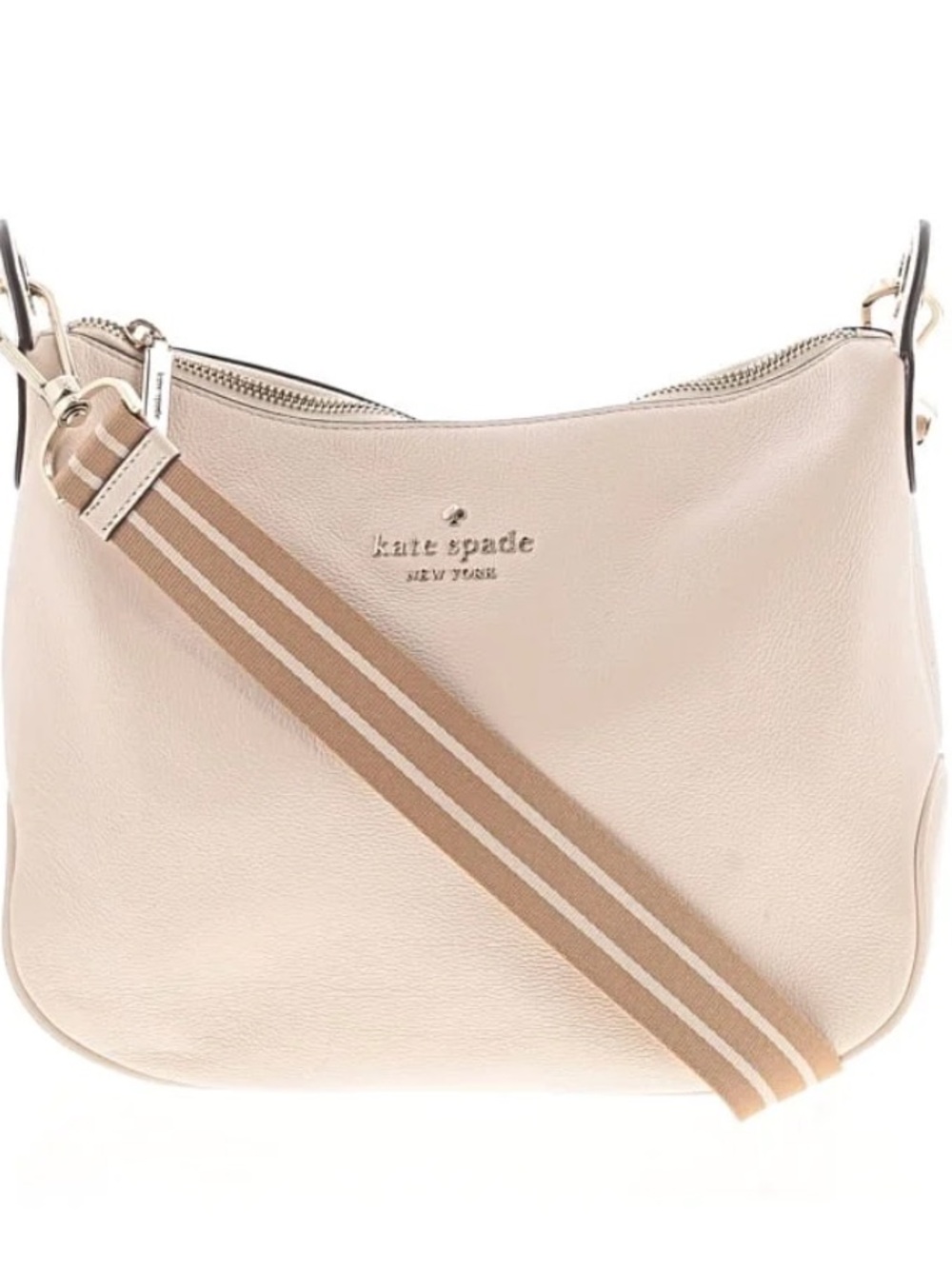 Kate spade Rosie Crossbody pebbled leather Parchment iconic minimal neutral bag